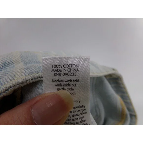 PacSun Women’s Blue Denim Cut Off  Mini Jean Skirt Striped Size 25 - Picture 5 of 7